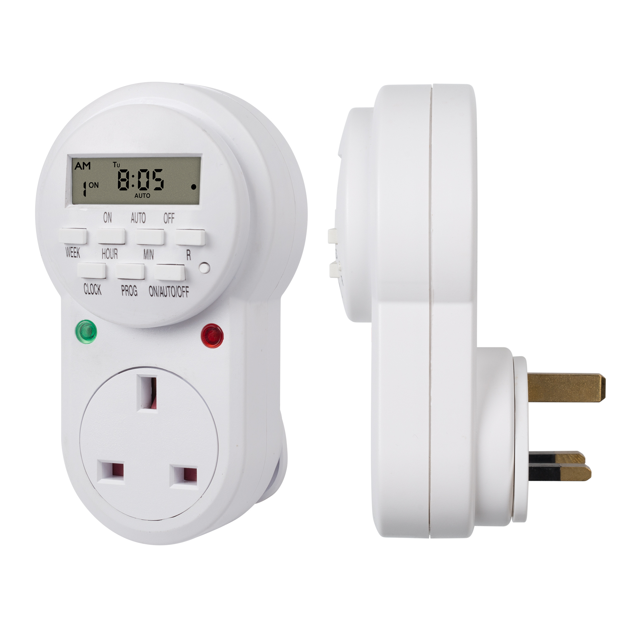 HBN Programmable Electronic Plug-in Timer Plug with LCD Display 24 Hours, 2 Pack