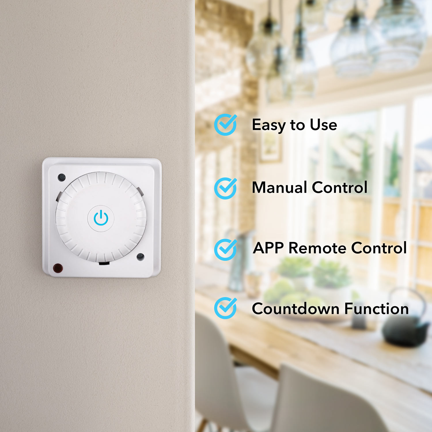 HBN WiFi Smart Wall-Mounted Timer Switch, Compatible with Alexa Google Assistant and IFTTT, APP Remote Control (1 Pack)